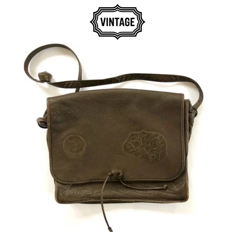Vintage Carlos Falchi Leather Messenger Bag